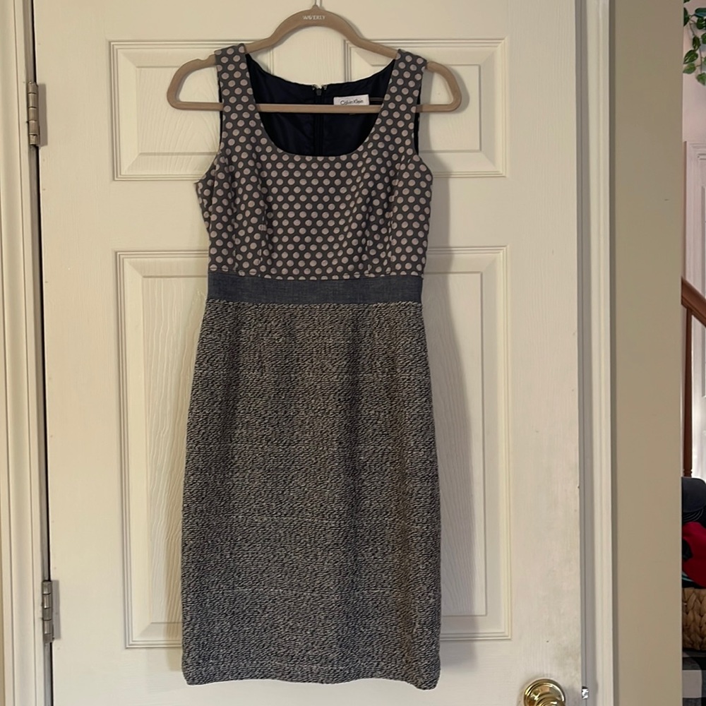 Calvin Klein Tweed like Polkadot Dress size 4